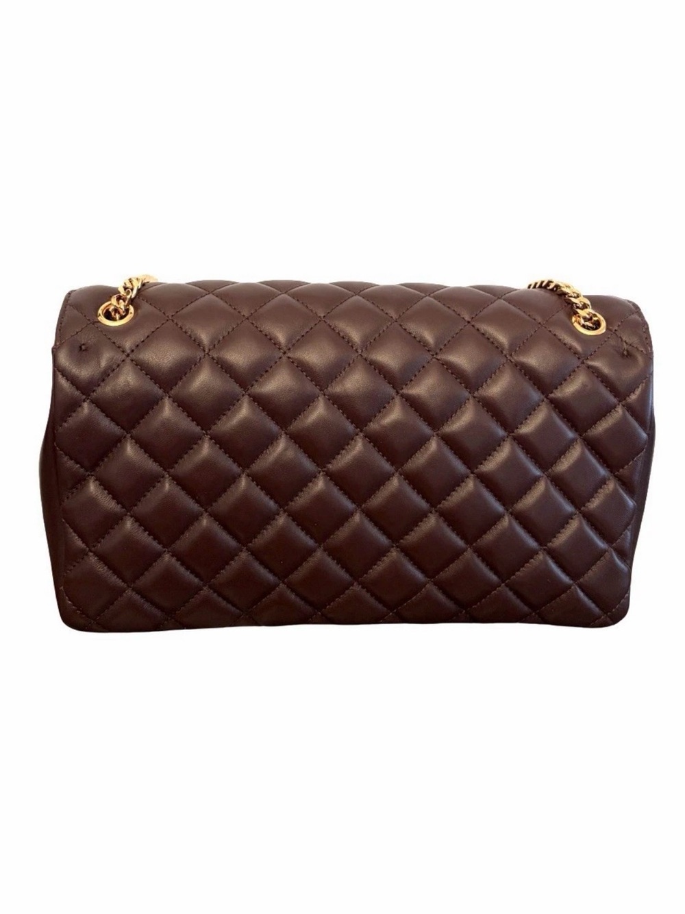 Versace La Medusa Brown Quilted Lambskin Leather Medium Crossbody Shoulder Bag - Picture 7 of 16